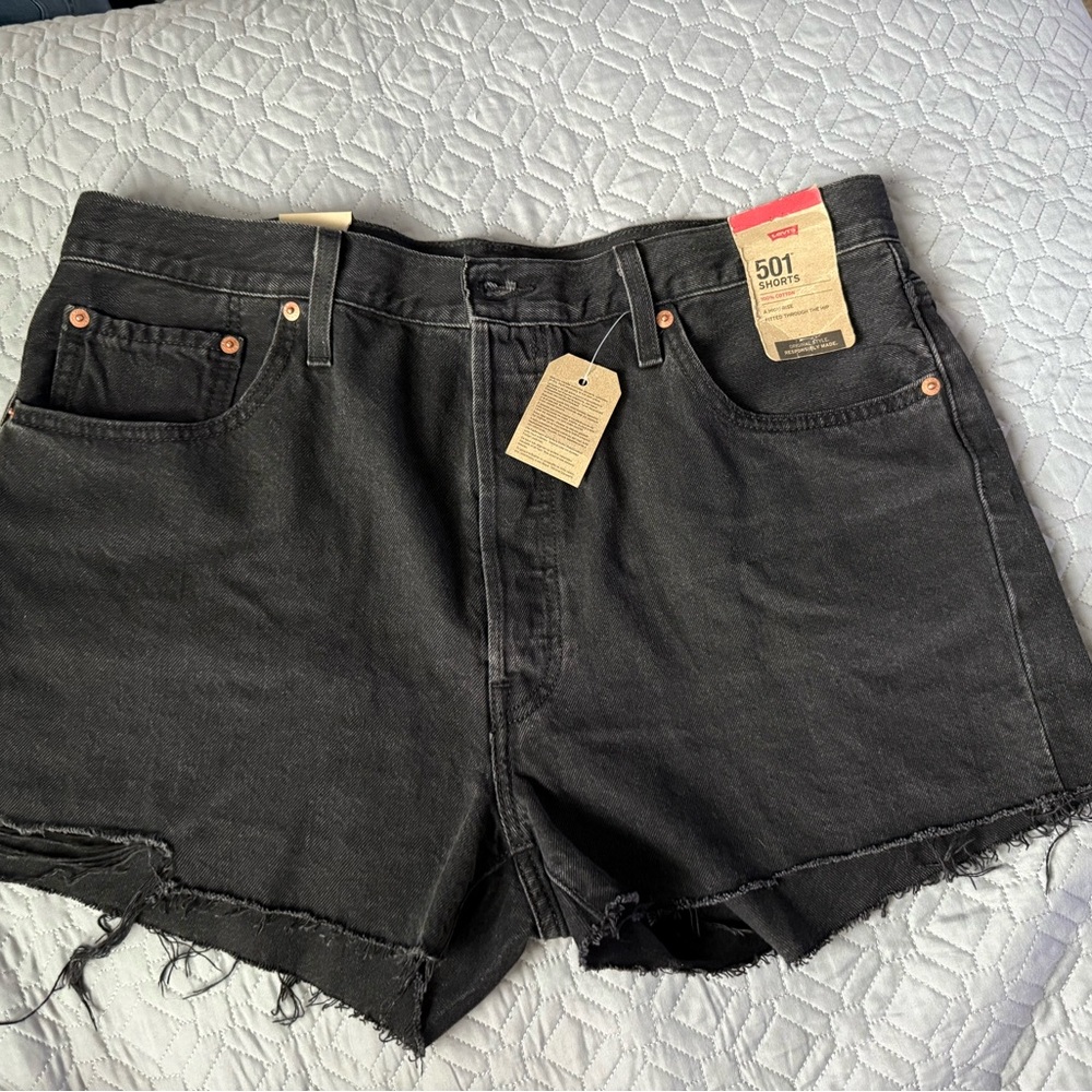 Levi's Women's High Rise 501 Black Jean Shorts